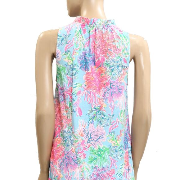 Lilly Pulitzer Malone Mini Dress Ruffle Colorful Printed Cotton Swing S 282437 - Picture 10 of 11